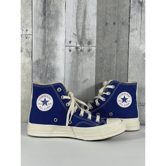 Converse Chuck 70 High x Comme des Garçons PLAY Blue Sz-7 Women’s /5 Men’s - Picture 4 of 12